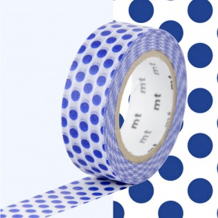 Masking Tape Pois bleu foncé