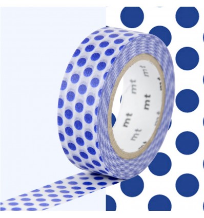 Masking Tape Pois bleu foncé