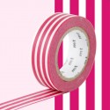 Masking tape RAYURES HORIZONTALES FRAMBOISE