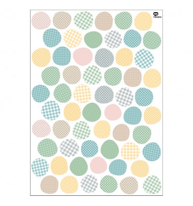 Stickers muraux Pois Jaunes Verts Bleus - Tresxics