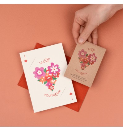 Carte à planter "I love you Mama"