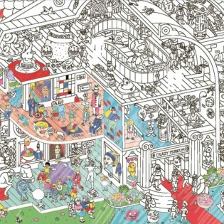 Poster Crazy Musuem à colorier - Omy 2