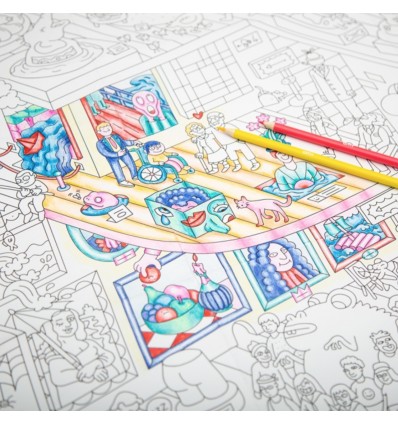 Poster Crazy Musuem à colorier - Omy