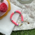 Bracelet surfeur Heishi rose