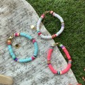 Bracelet surfeur Heishi rose