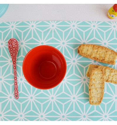 Grand verre coeur rouge en mélamine