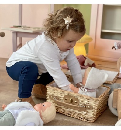 Valise en osier avec tissu coton - Egmont Toys