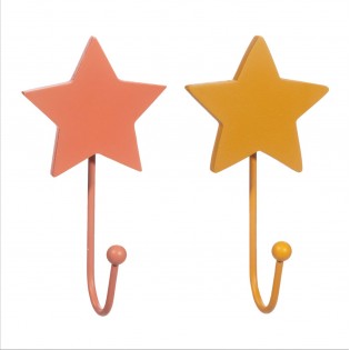 Patère étoile en bois et métal - Sass&Belle