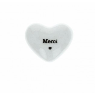 Coeur en céramique Merci 2