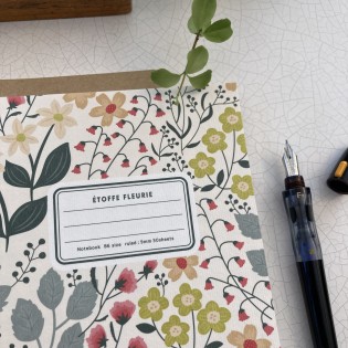Carnet étoffe fleurie ivoire 2