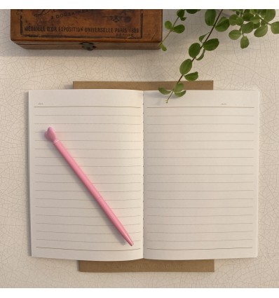 Carnet étoffe fleurie ivoire