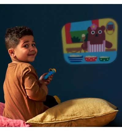 Lampe torche à projection et ses 3 contes - Kikkerland