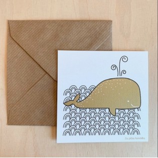 Carte Baleine dorée - Les Petites Hirondelles