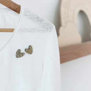 Duo de pin's coeurs dorés - Les Petites Hirondelles 2