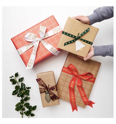 Ruban vert étoiles dorées - Rico Design