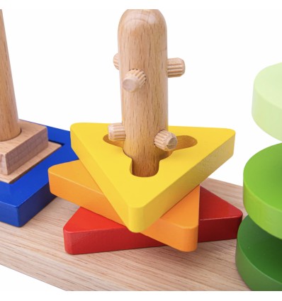 Formes à tourner et visser en bois "Twist & Turn" - Bigjigs