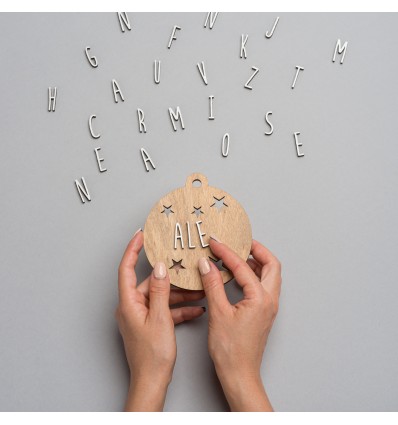 Boule personnalisée en bois brut - Vintiun