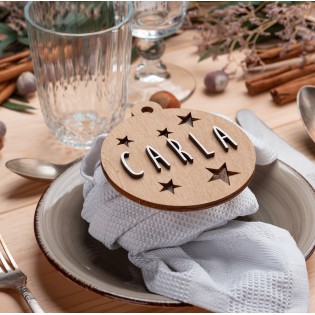 Boule personnalisée en bois brut - Vintiun