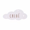 Plaque de porte personnalisable Nuage en bois blanc - Vintiun