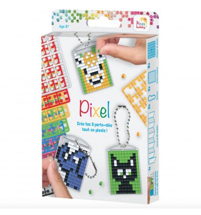 Set de 3 Porte-clés animaux - Pixelhobby