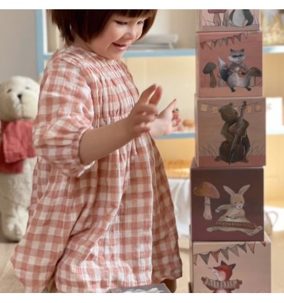 Set de 10 cubes à empiler animaux musiciens - Egmont Toys