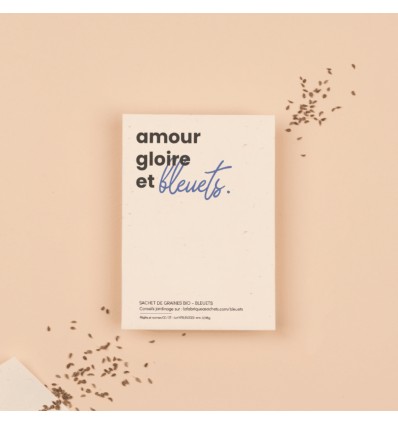 Graines à planter "Amour, gloire et bleuets" - La Fabrique à Sachets