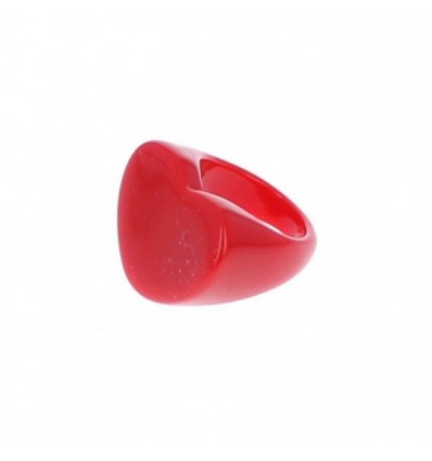 Bague coeur rouge