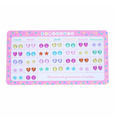 Boucles d'oreilles autocollantes et semainier