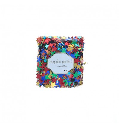 Confettis métallisés étoiles multicolores
