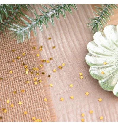 Confettis métallisés étoiles dorées