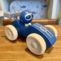 Voiture de course en bois bleue
