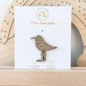 Pin's Mouette dorée à paillettes - Les Petites Hirondelles