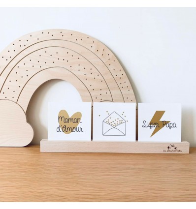 Carte Maman d'Amour coeur doré - Les Petites Hirondelles