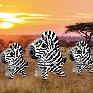 Eugy puzzle Zèbre 3D en carton 2