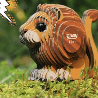 Eugy puzzle Lion 3D en carton 2