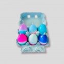 Boite bleue de 6 bougies Oeufs - Pinkstories