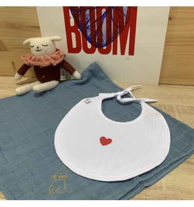 Duo de bavoirs naissance Coeur - BB&CO