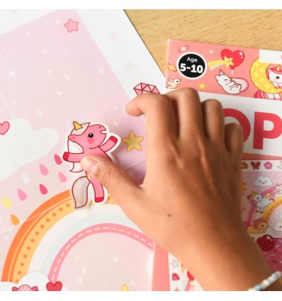 Poster créatif Licornes 150 stickers - Poppik