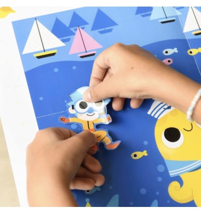 Poster créatif Océan 150 stickers - Poppik