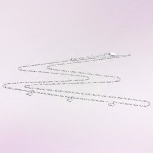 Chaine argentée coeur - Cache Coeur