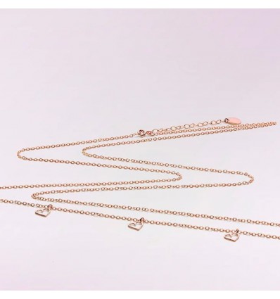 Chaine or rose coeur - Cache Coeur