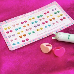 Boucles d'oreilles autocollantes et semainier