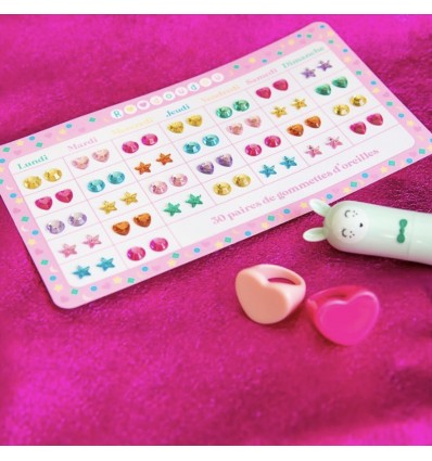 Boucles d'oreilles autocollantes et semainier