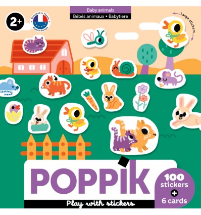 Mes 100 premiers stickers Bébés Animaux - Poppik