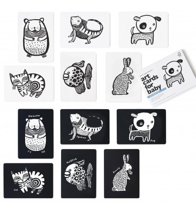 Cartes noir et blanc animaux de compagnie - Wee Gallery