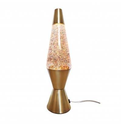 Lampe à lave paillettes dorées