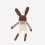 Doudou Lapin marron salopette blanche - Main Sauvage