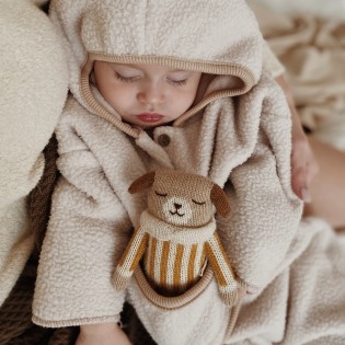 Doudou Chien combinaison à rayures ocre - Main Sauvage 2