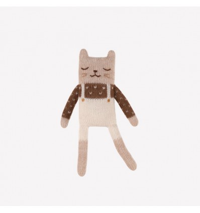 Doudou Chat salopette blanche - Main Sauvage