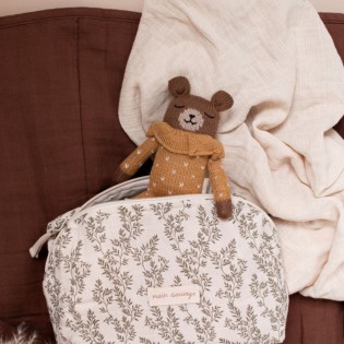 Doudou Ourson pyjama ocre à collerette - Main Sauvage
